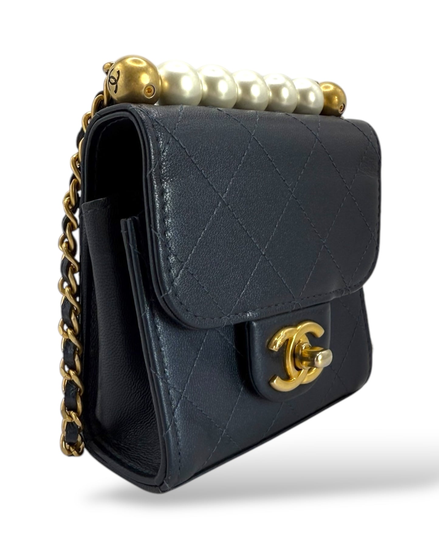 Chanel Lambskin Quilted Mini Pearl