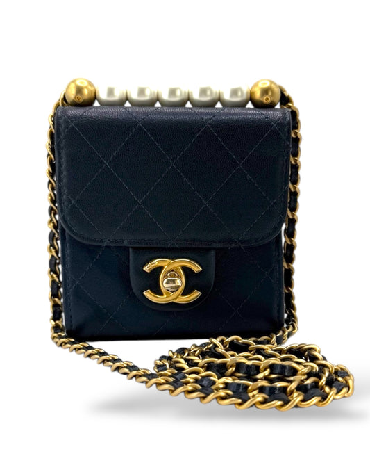 Chanel Lambskin Quilted Mini Pearl