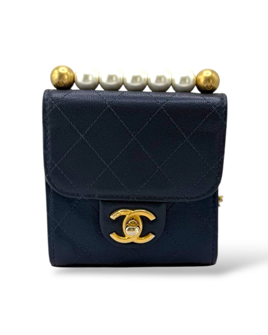 Chanel Lambskin Quilted Mini Pearl
