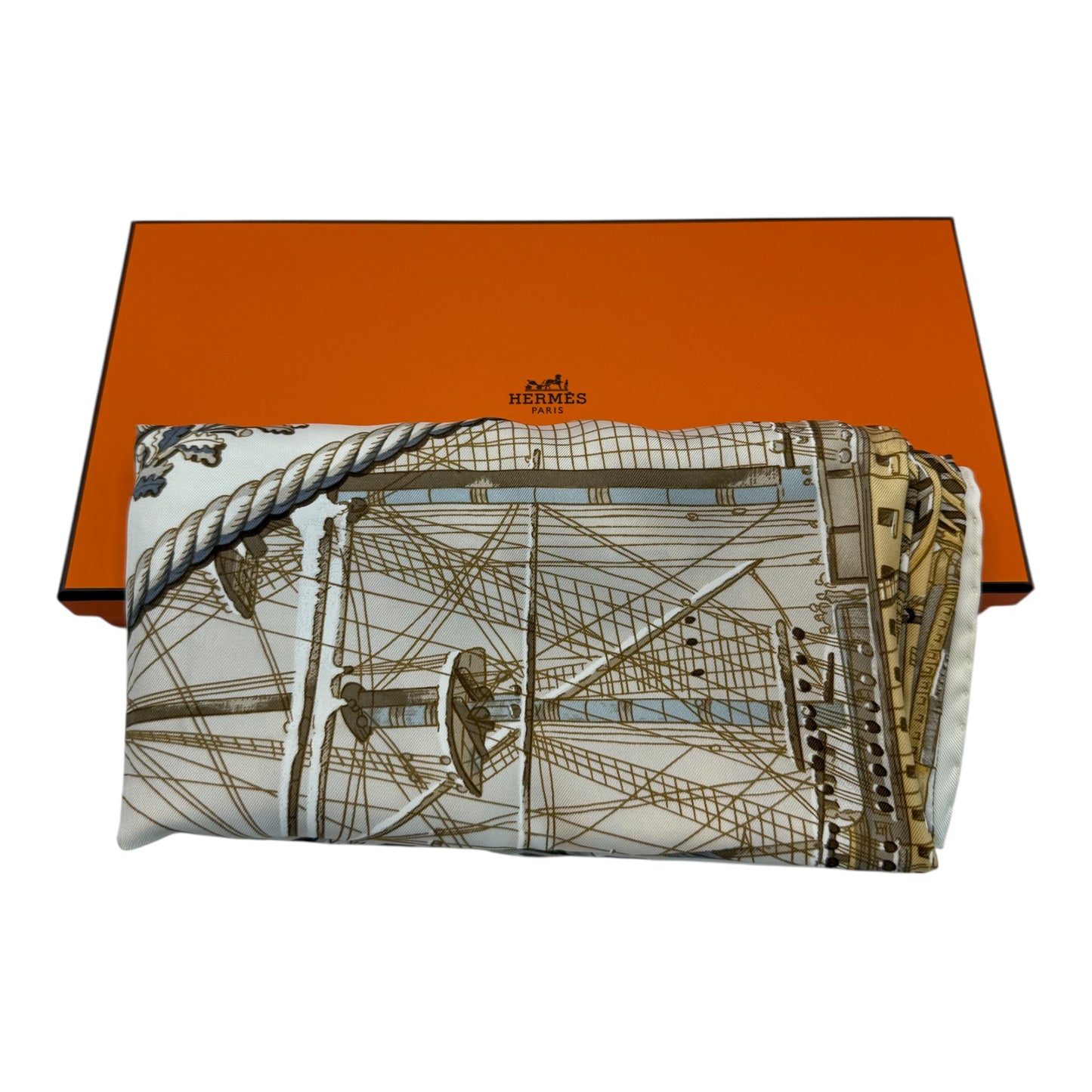 Hermès Carré 90 MARINE ET CAVALERIE Scarf