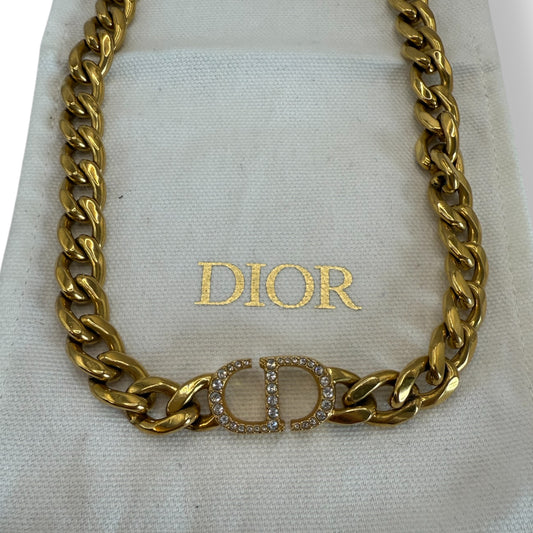 Dior CD Gold-Tone Chain Necklace